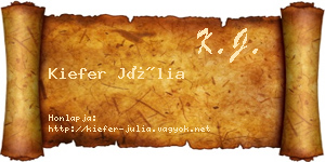 Kiefer Júlia névjegykártya